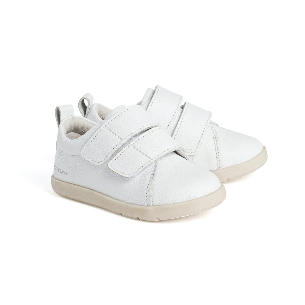 Pretty Brave First Walker Brooklyn Sneaker (White)