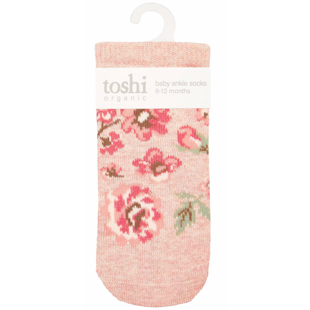 toshi baby socks in wild rose blossom