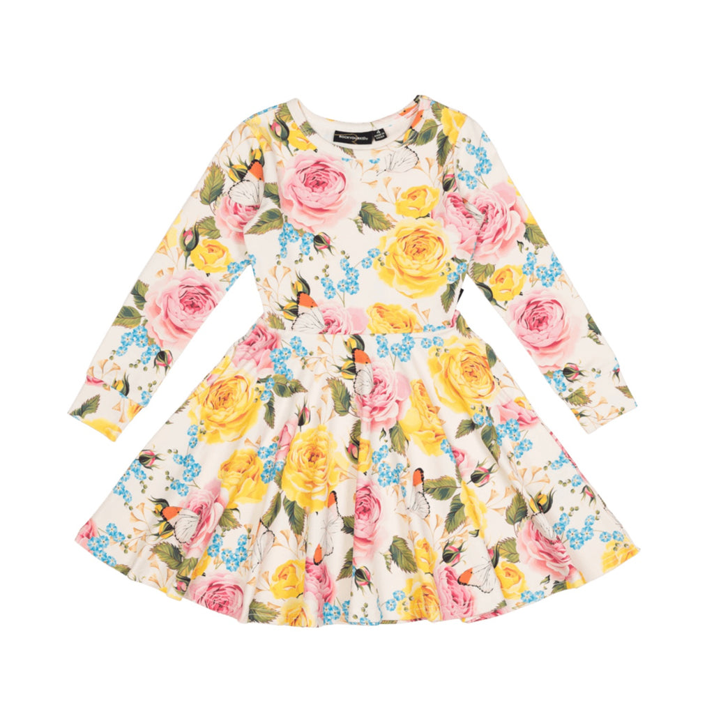 RYK Pretty Peonies L/S Waisted Dress