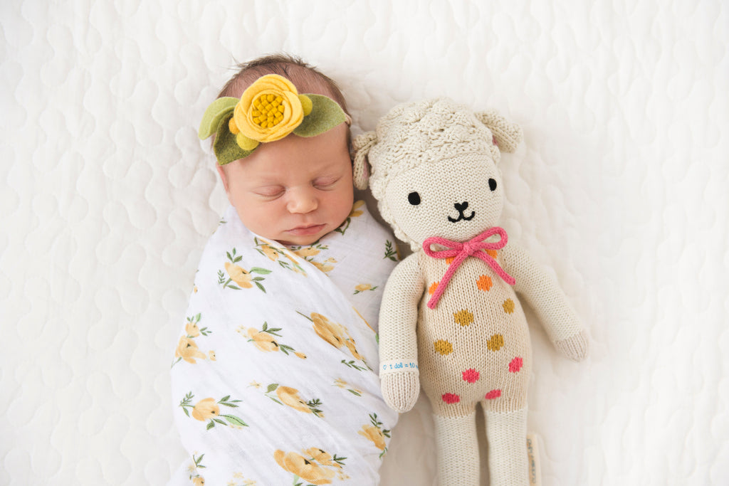 little unicorn cotton muslin swaddle in yellow rose