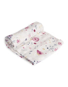 little unicorn deluxe muslin swaddle in fairy garden