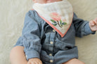 little unicorn cotton muslin bandana bibs set in watercolour roses