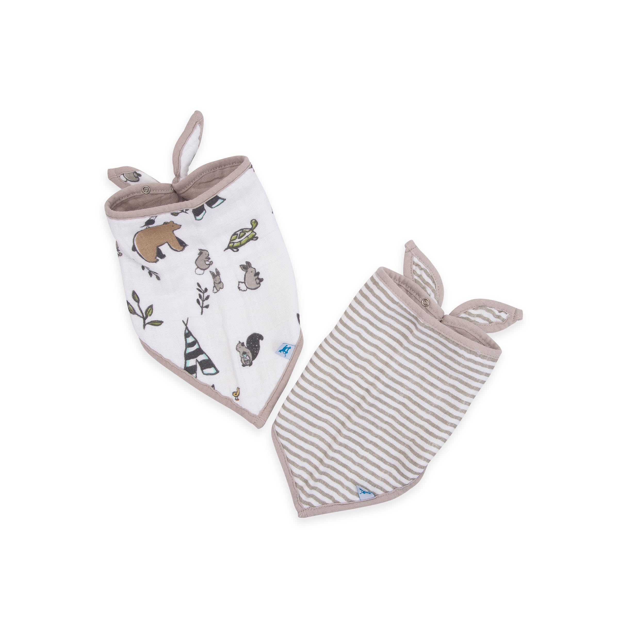 little unicorn forest friends cotton muslin bandana bibs set