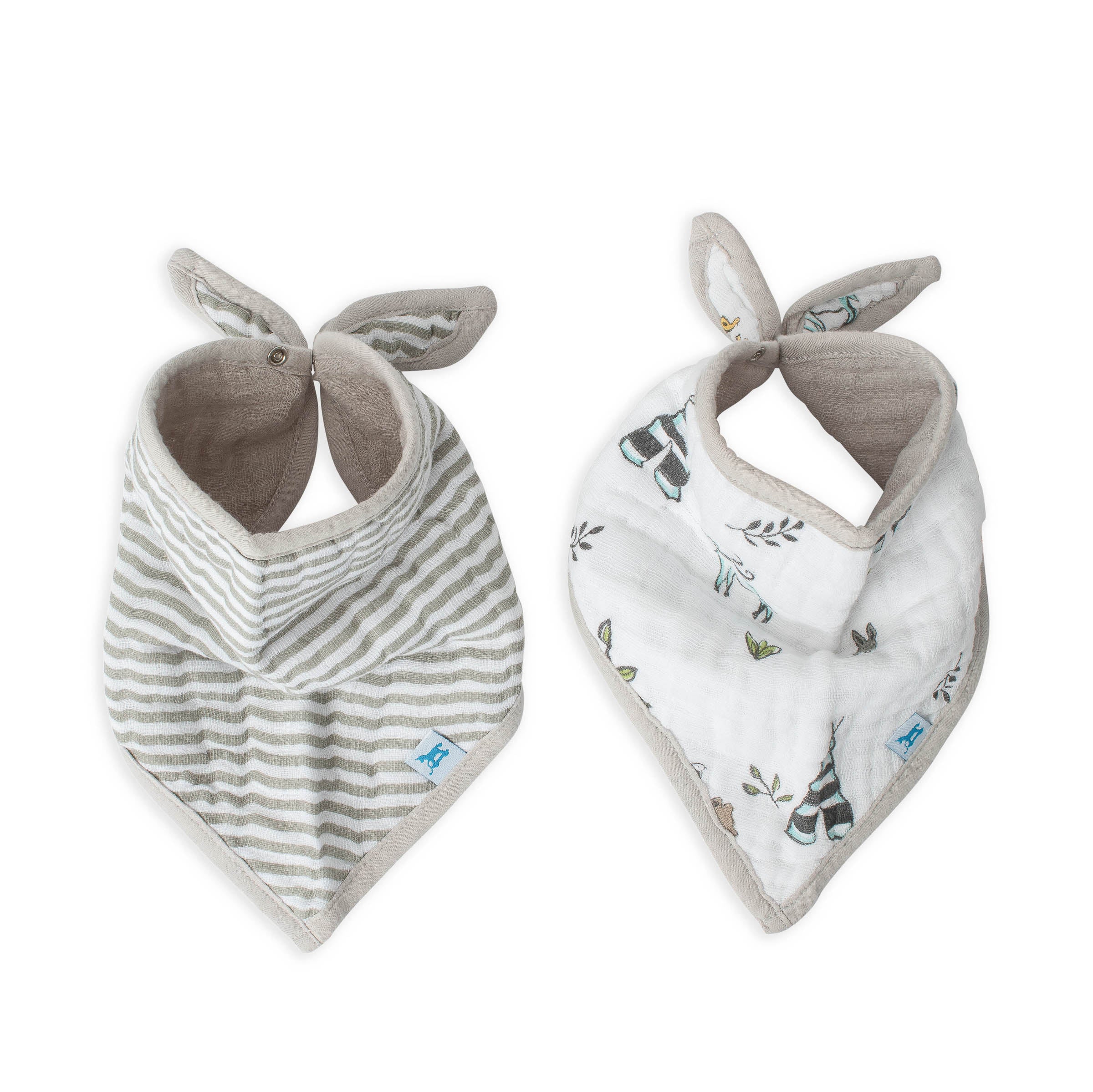 little unicorn forest friends cotton muslin bandana bibs set