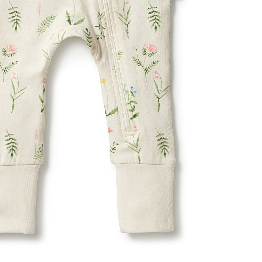 W&F Organic Cotton Zipsuit with Feet (Wild Flower)