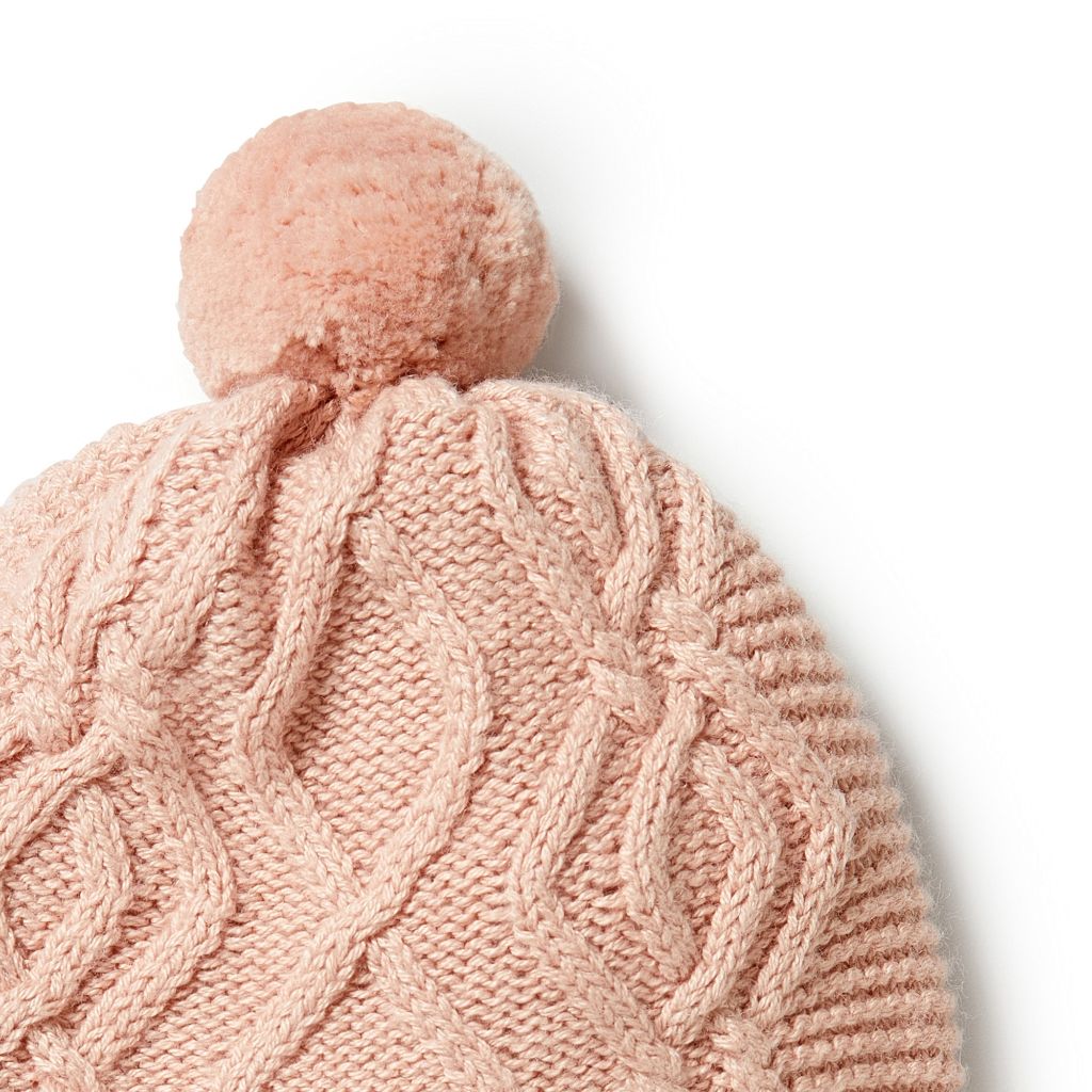 W&F Knitted Cable Hat (Rose)