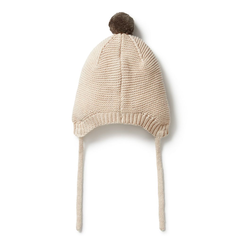 W&F Knitted Cable Bonnet (Oatmeal Melange 23)