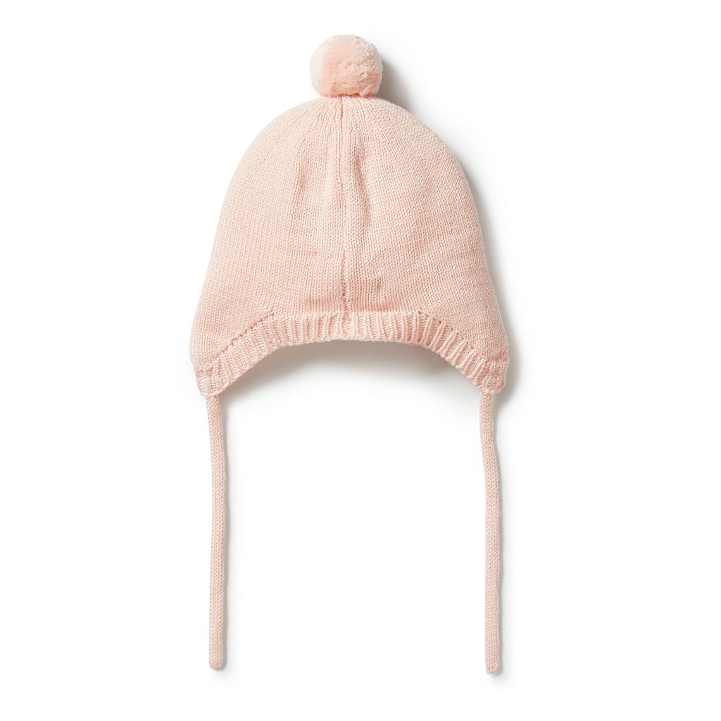 W&F Knitted Mini Cable Bonnet (Blush)