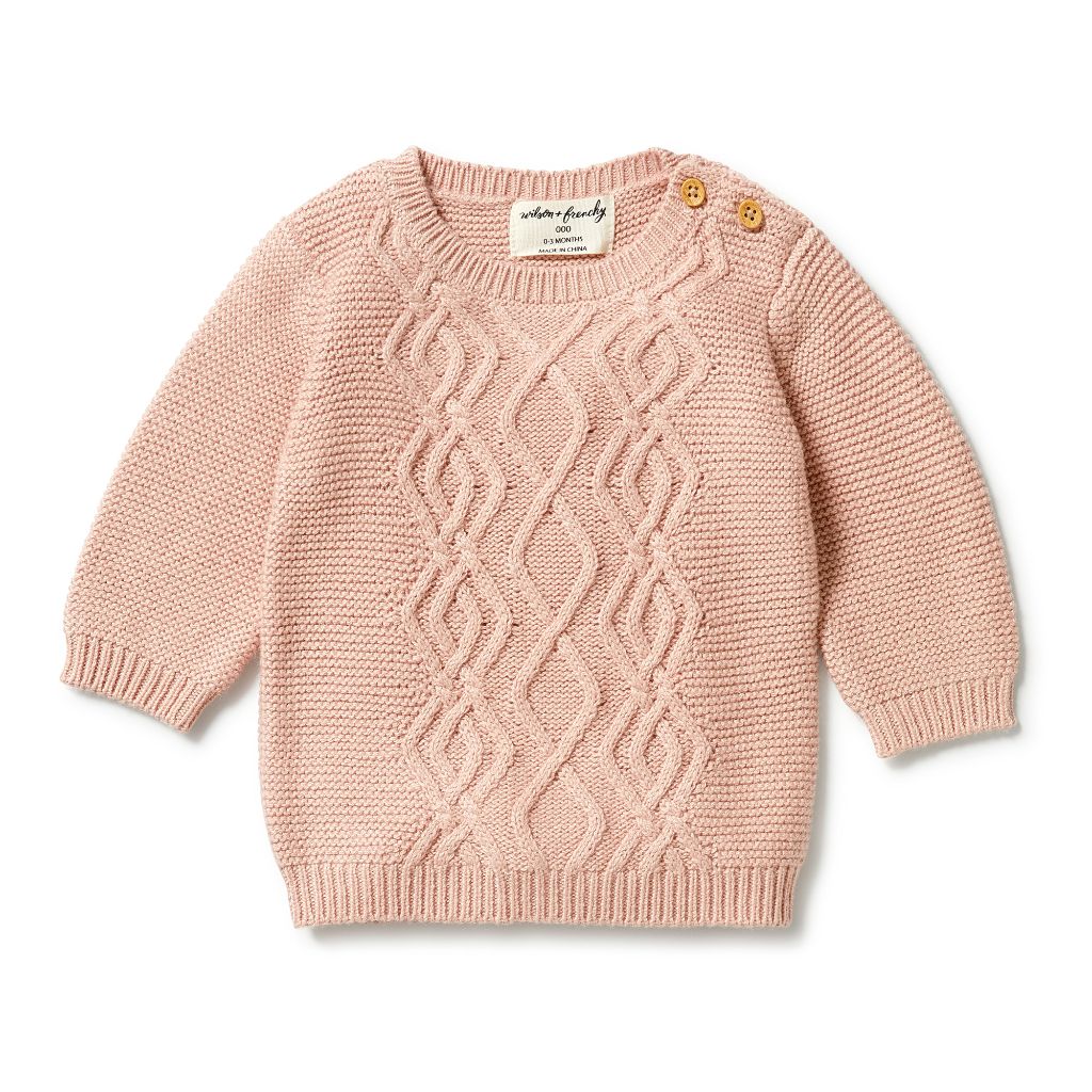 W&F Knitted Cable Jumper (Rose)