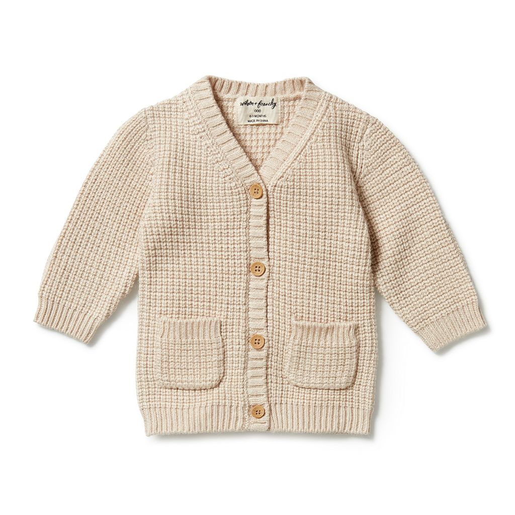 W&F Knitted Button Cardigan (Oatmeal Melange)