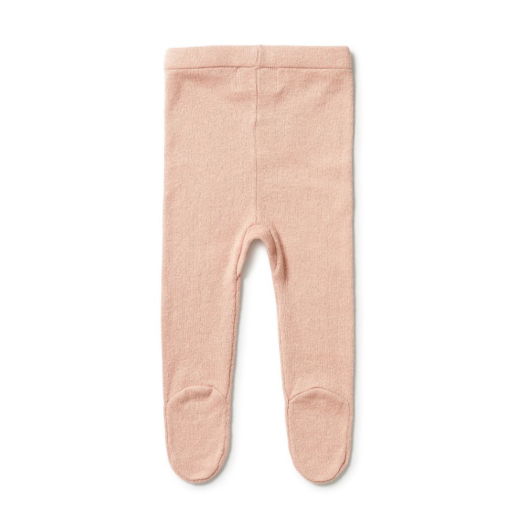 W&F Knitted Leggings with Feet (Rose)
