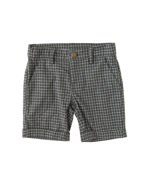 Karibou Albert Boys Shorts (Green Grey Check)