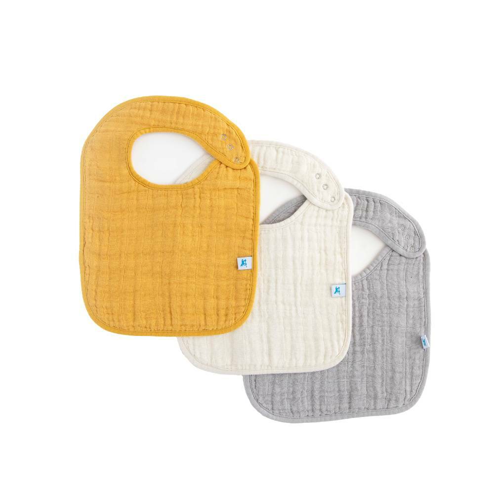 Little Unicorn Cotton Muslin Classic Bib 3 Pack (Mustard)