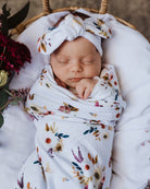 Snuggle Hunny Kids Baby Jersey Wrap & Topknot Set (Boho Posy)