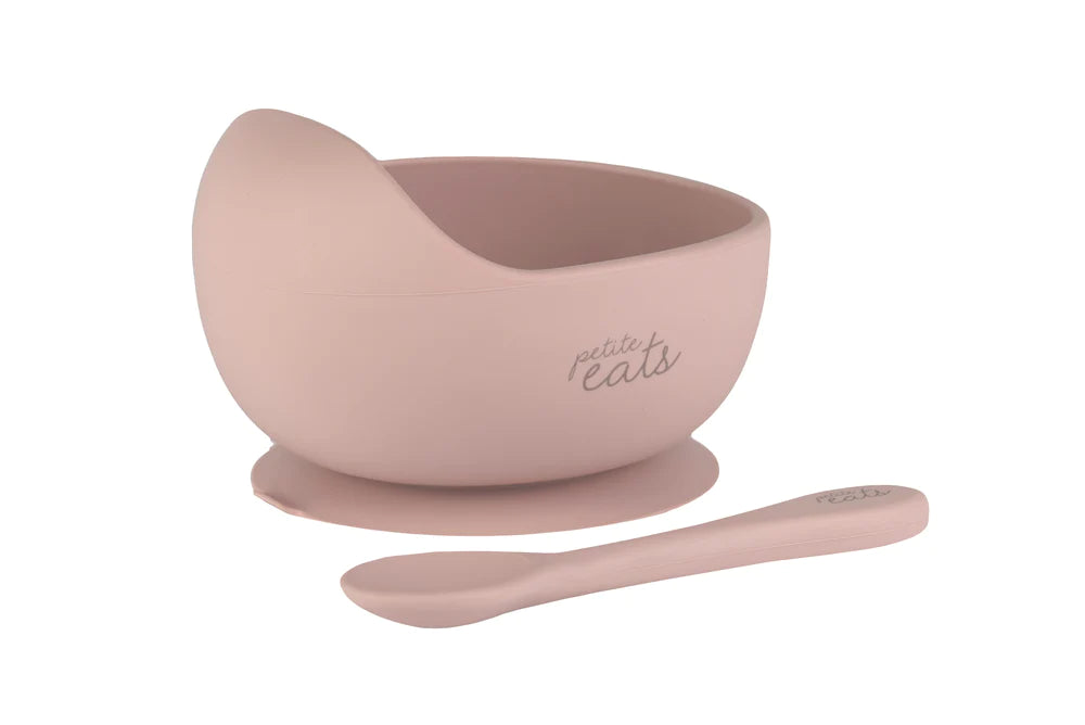 Petite Eats Silicone Bowl & Spoon Set (Dusty Lilac)