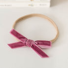 snuggle hunny kids petite velvet bow in mauve