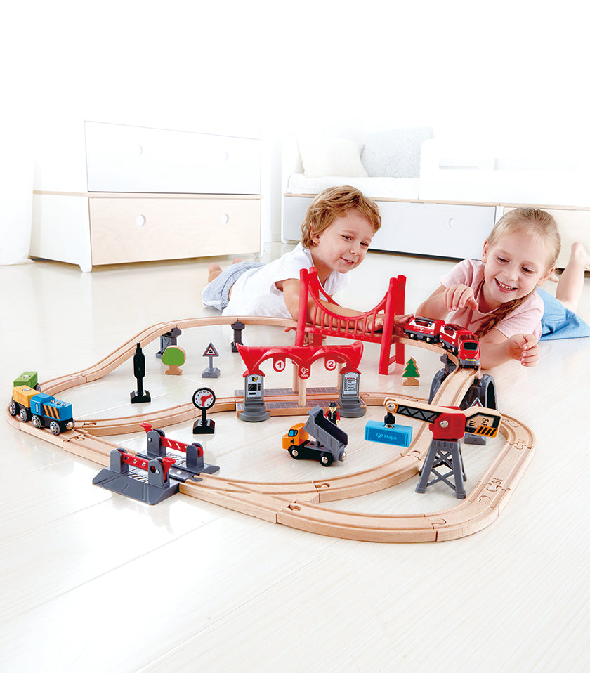 hape busy city rail set