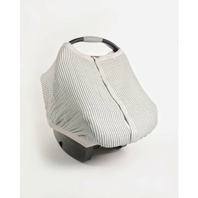 Little Unicorn Muslin Car Seat Canopy V2 (Grey Stripe)