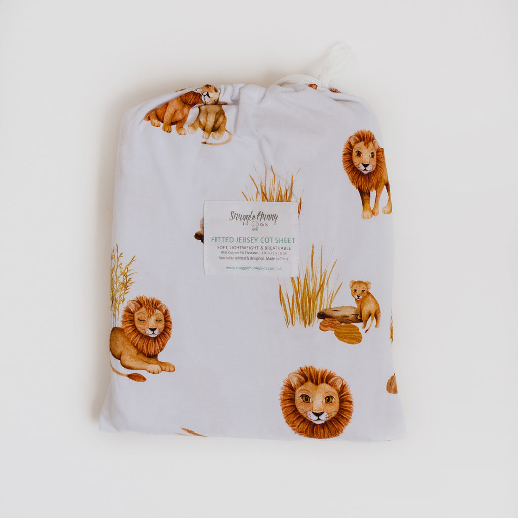 Snuggle Hunny Kids Fitted Cot Sheet (Lion)