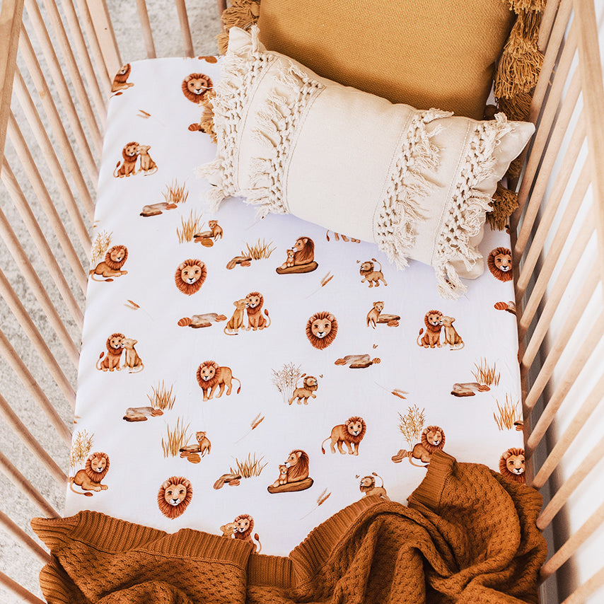 Snuggle Hunny Kids Fitted Cot Sheet (Lion)
