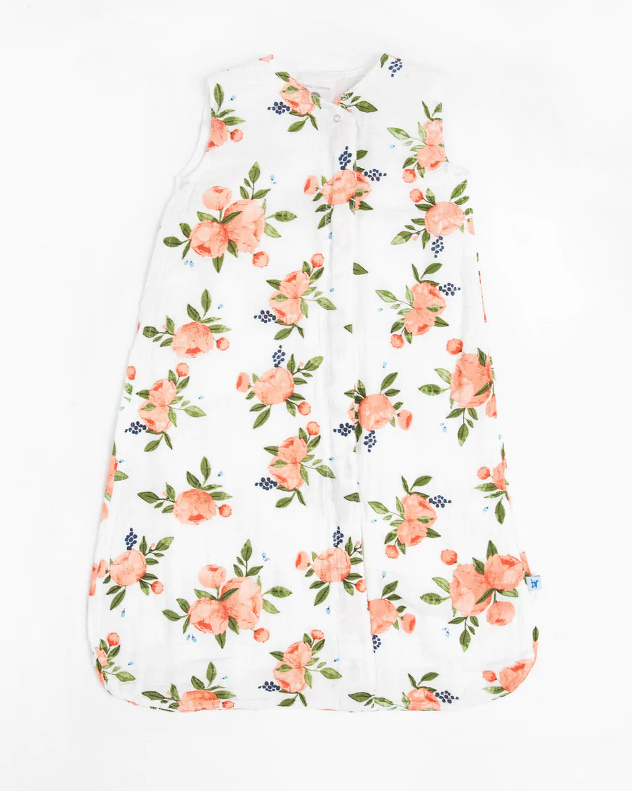 Little Unicorn Cotton Muslin Sleeping Bag (Watercolour Roses)