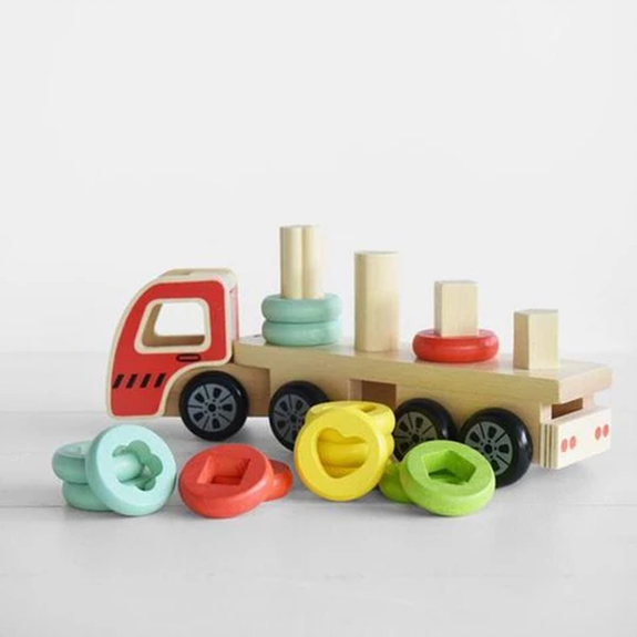 discoveroo sort & stack wooden toy truck