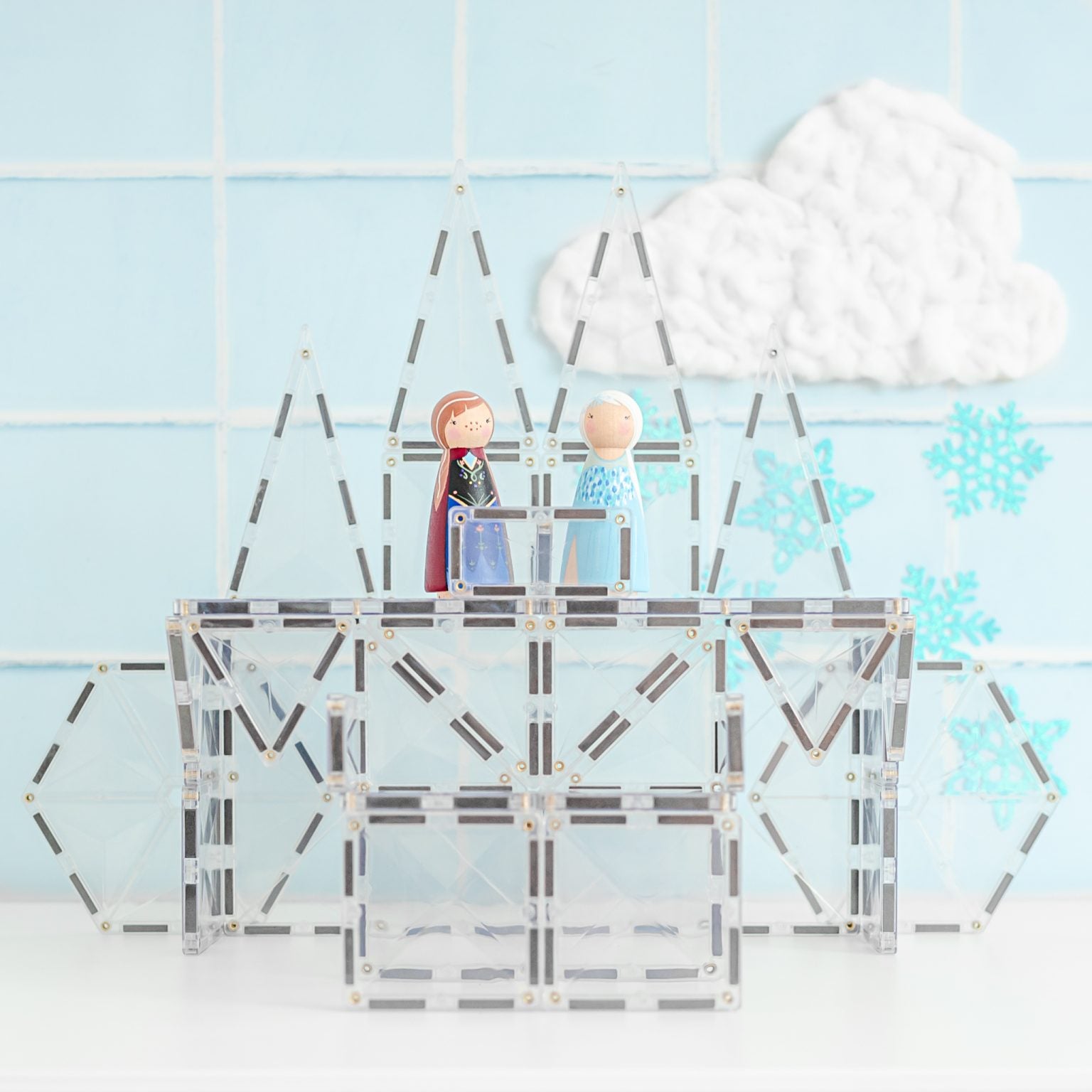 connetix magnetic tiles 34 piece clear pack
