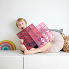 connetix magnetic tiles 2 piece  pink & berry  base plate pack