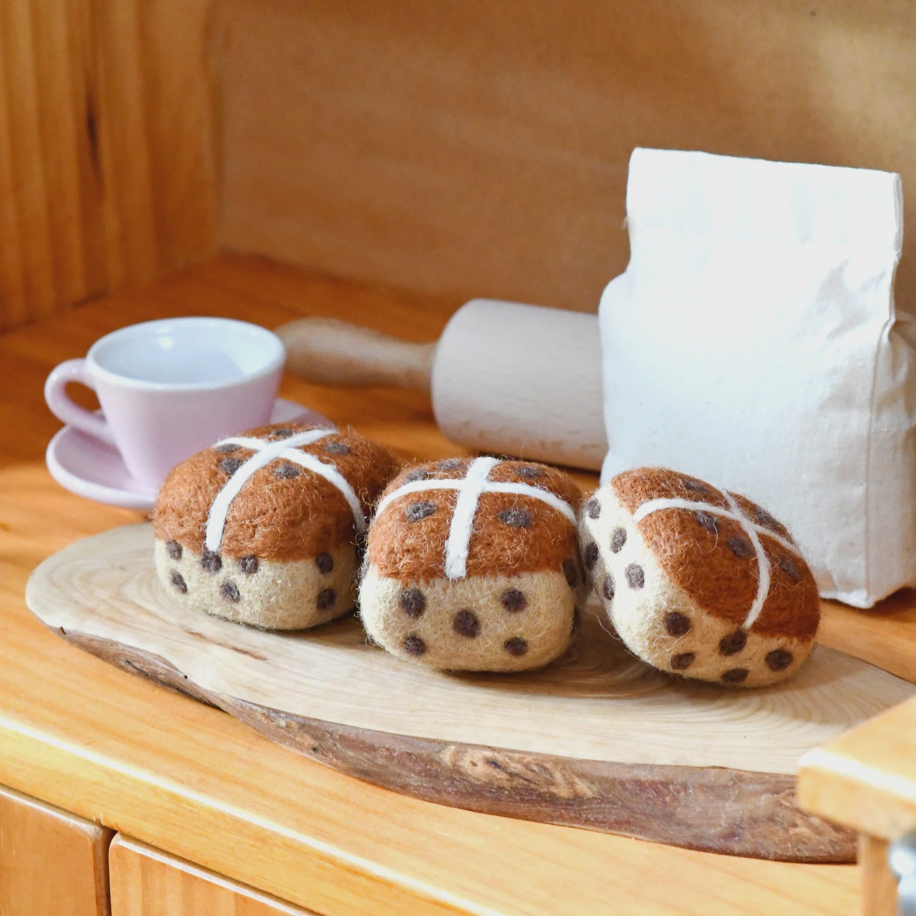 Tara Treasures Felt Hot Cross Buns (set of 3)