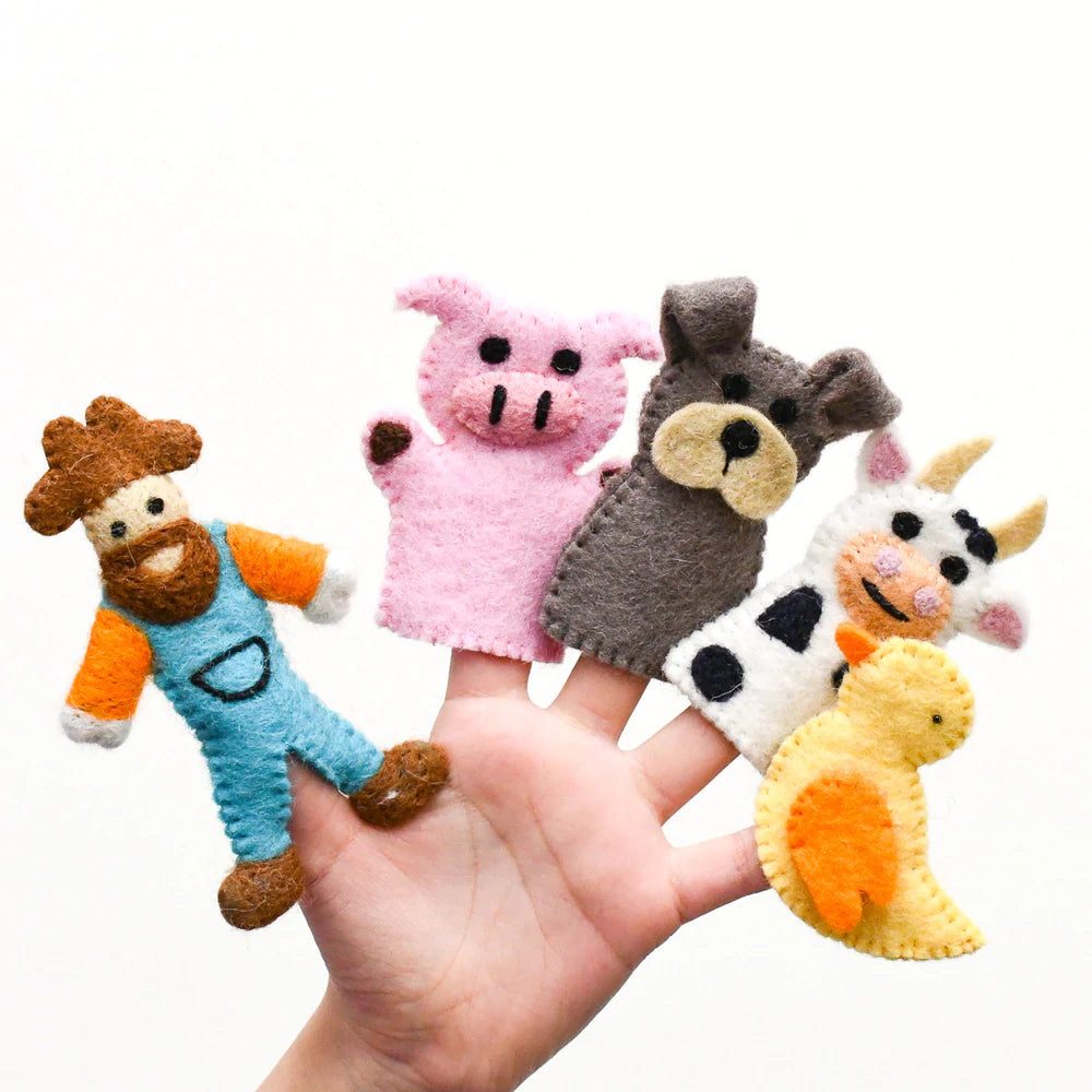 Tara Treasures Finger Puppet Set (Old MacDonald Farm Animals)