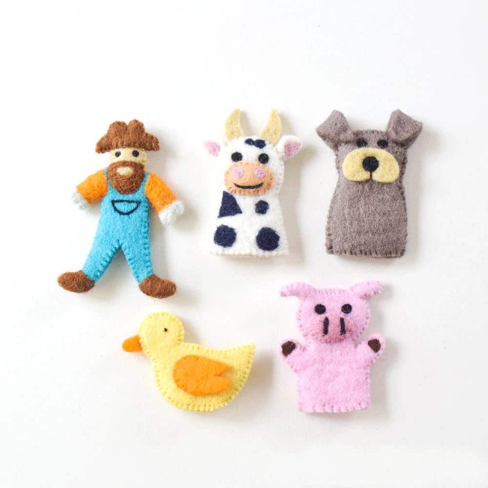 Tara Treasures Finger Puppet Set (Old MacDonald Farm Animals)