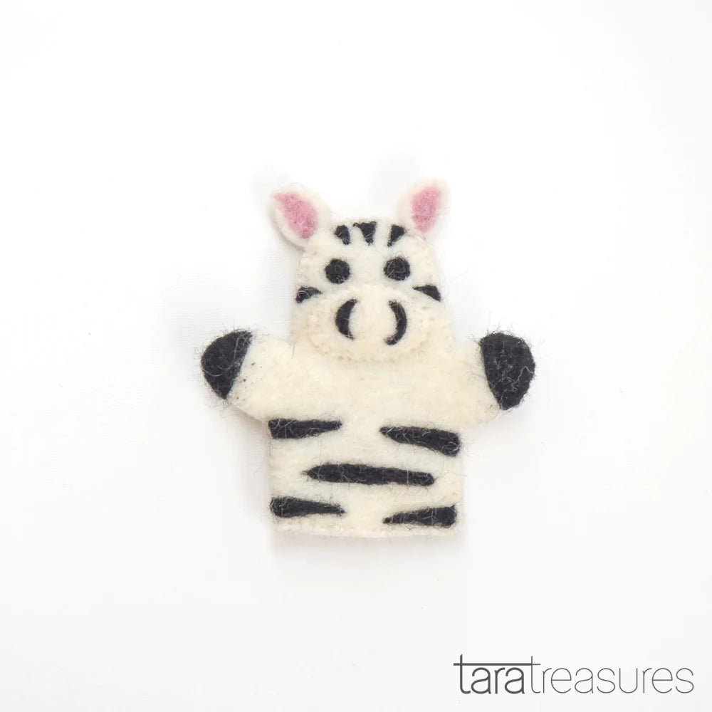 Tara Treasures Felt Zebra Finger Puppet