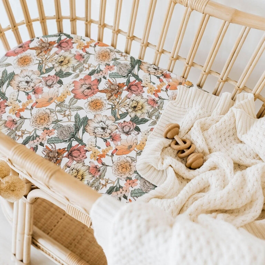 snuggle hunny kids baby bassinet fitted sheet australiana
