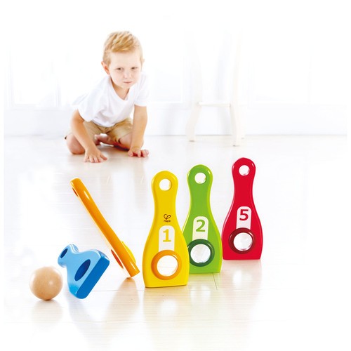 hape rainbow bowling set