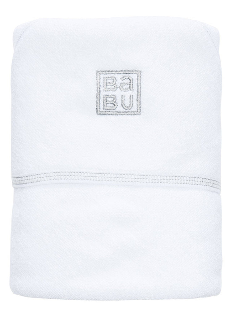 Babu Hooded Baby Towel (Grey Stitch)