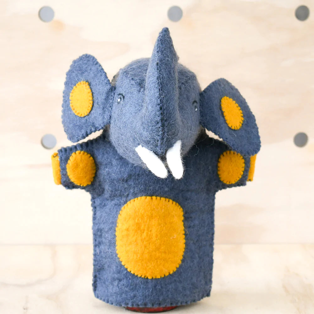 Tara Treasures Felt Elephant Hand Puppet (Grey)