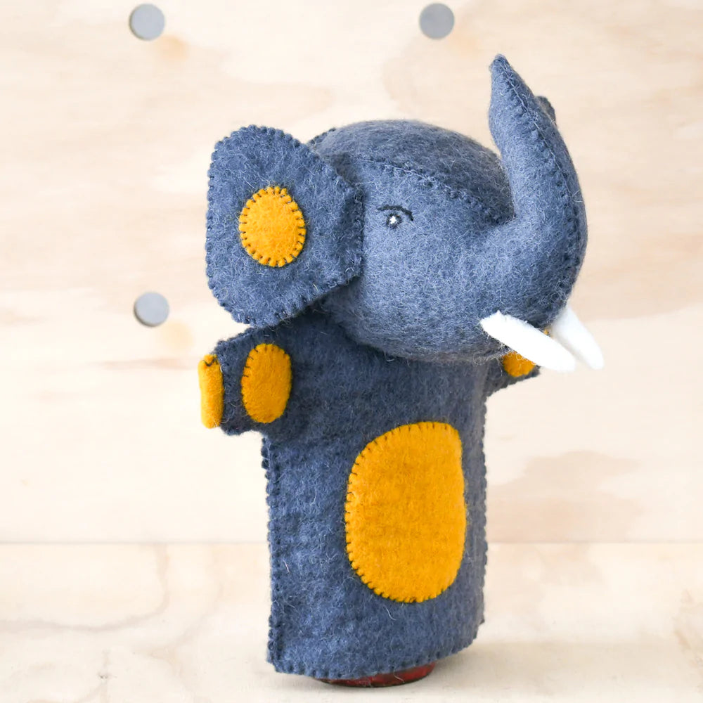 Tara Treasures Felt Elephant Hand Puppet (Grey)