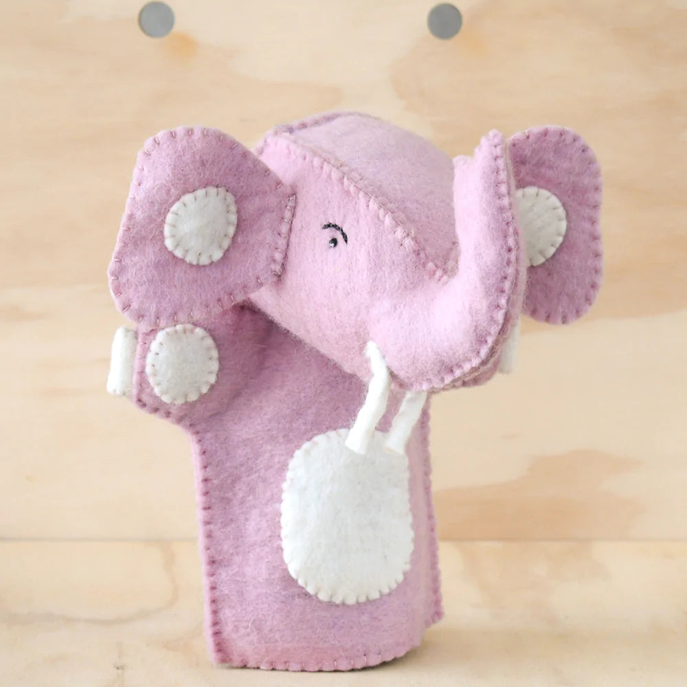 Tara Treasures Felt Elephant Hand Puppet (Baby Pink)