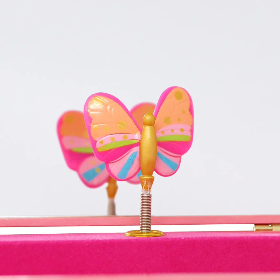 Pink Poppy Music Box (Rainbow Butterfly Large)