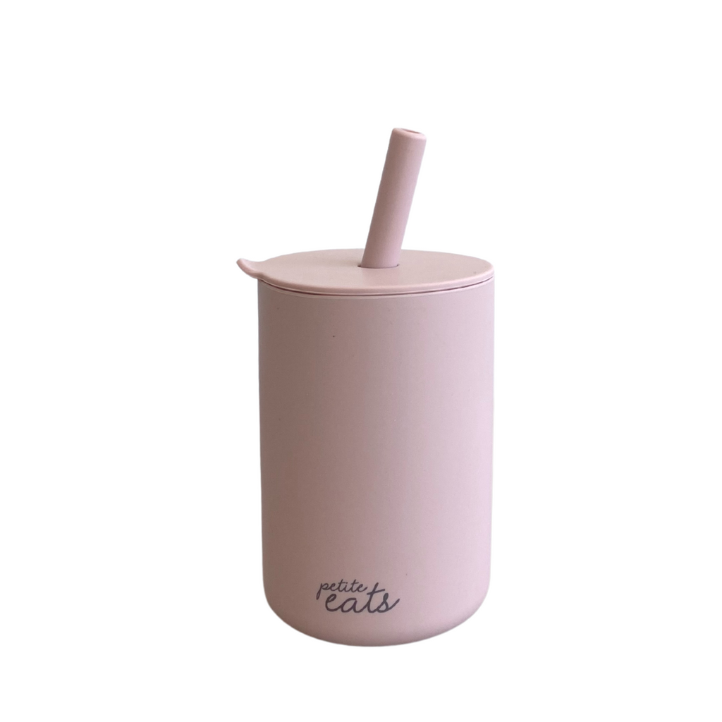 petite eats toddler smoothie cup with straw in dusty lilac