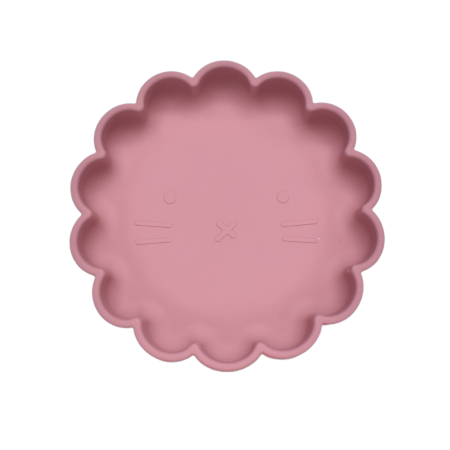 Petite Eats Suction Lion Plate (Dusky Rose)