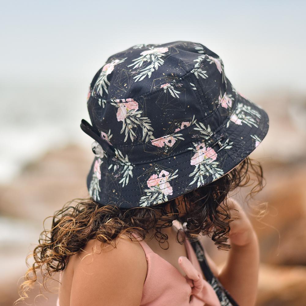 Little Renegade Reversible Bucket Sun Hat (Floral Valentine)