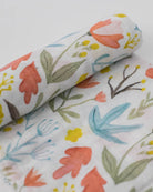 little unicorn cotton muslin swaddle in meadow print