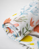 little unicorn cotton muslin swaddle in meadow print