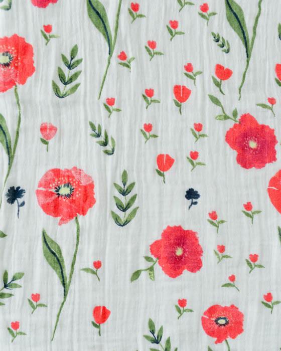 little unicorn cotton muslin swaddle in summer poppy