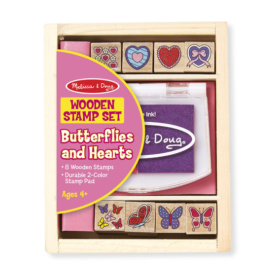 melissa & doug butterfly & hearts stamp set