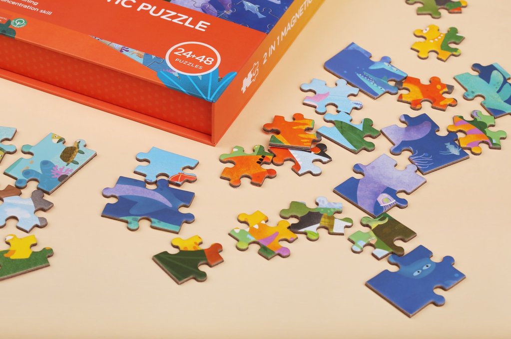 mier edu 2 in 1 magnetic puzzle dinosaurs