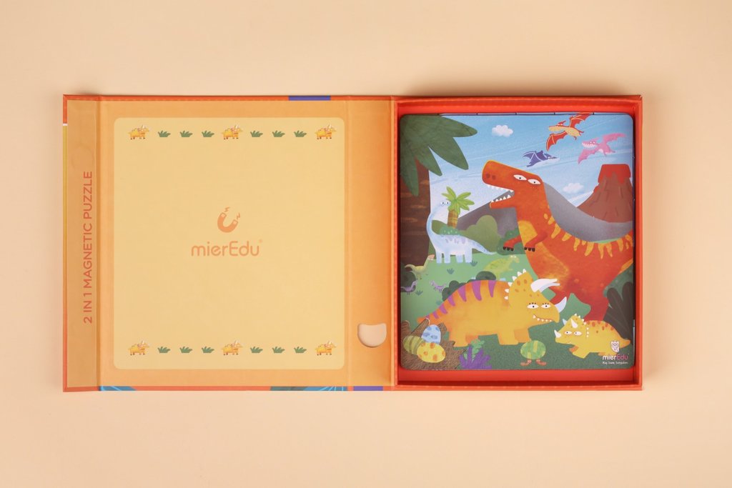 mier edu 2 in 1 magnetic puzzle dinosaurs