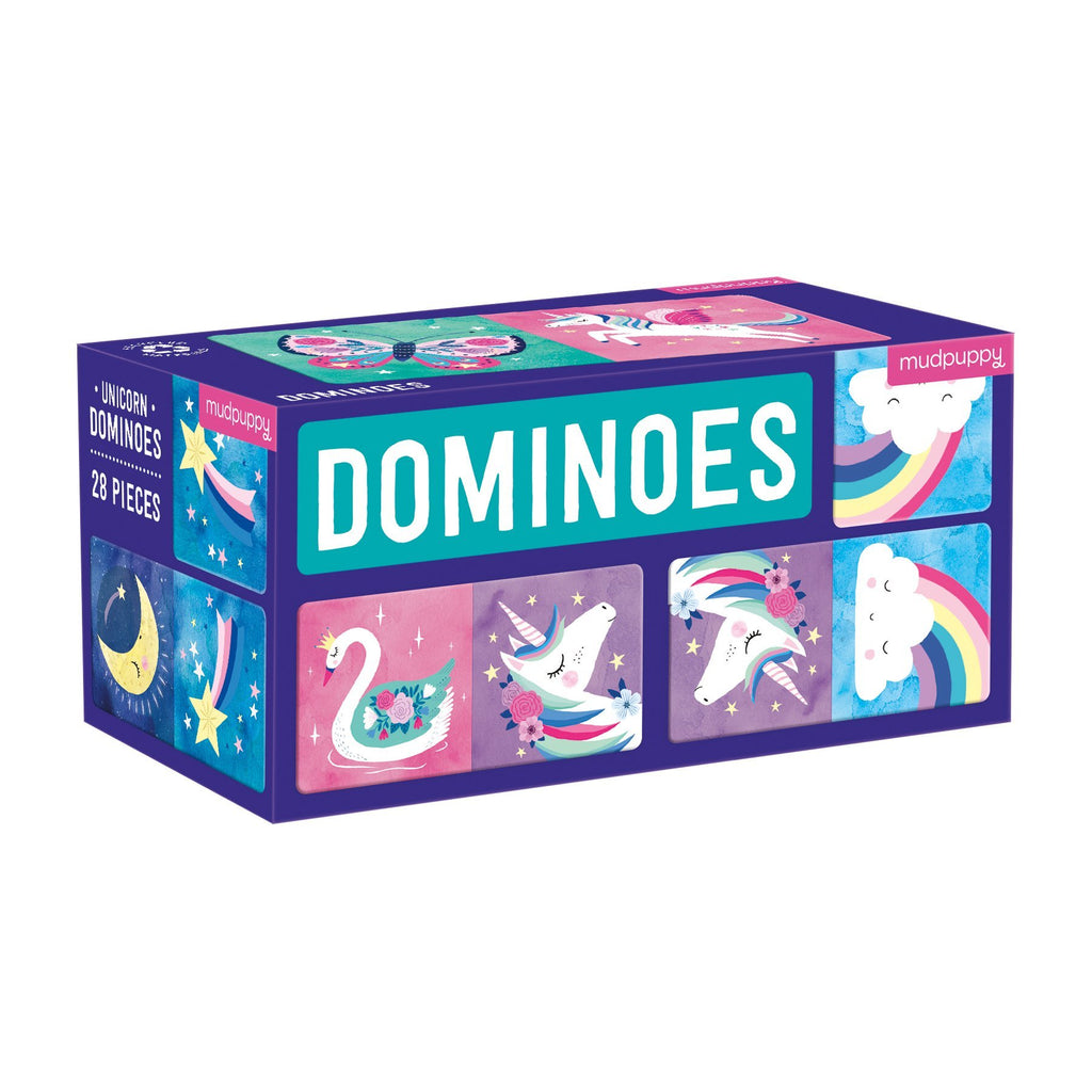mudpuppy dominoes set unicorns