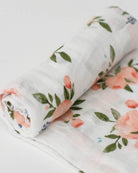 Little Unicorn Cotton Muslin Swaddle (Watercolour Roses)